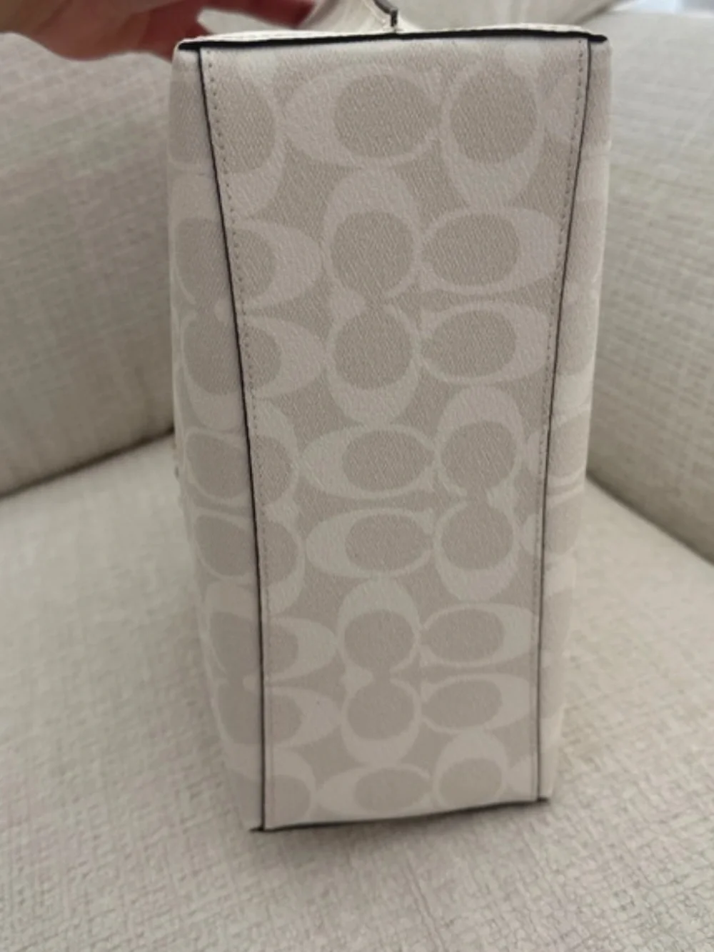 Coach Mollie Tote 25 Bag In Signature Canvas White Chalk C4250